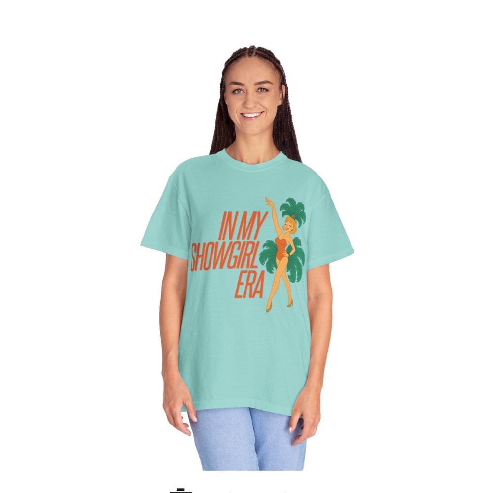 My Showgirl Era Graphic T-Shirt Size S, M, L, XL Teal Orange Taylor Swift